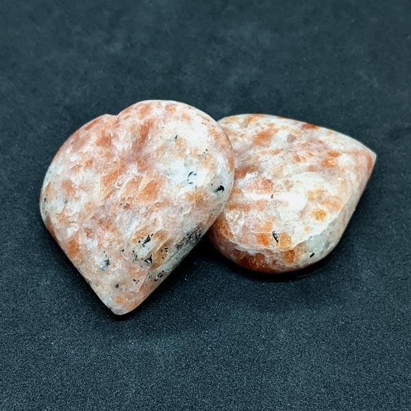 Sunstone Heart Shaped Palm Stones