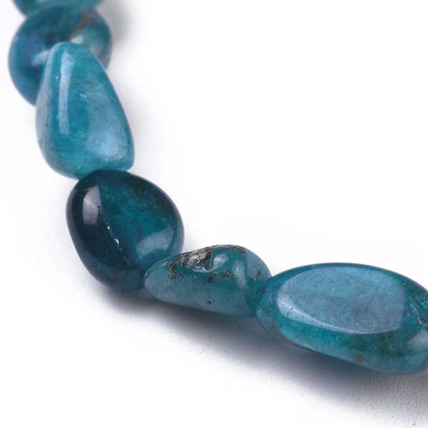 Blue Apatite stretchy pebble bracelets