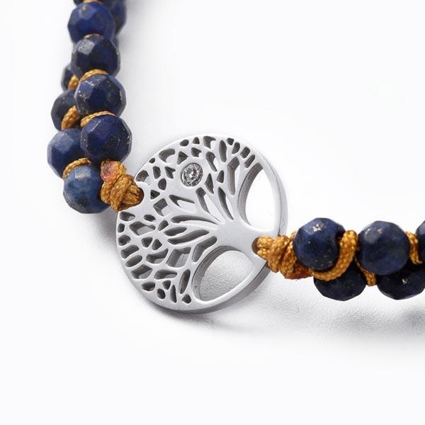 Lapis Lazuli beaded braid adjustable bracelet
