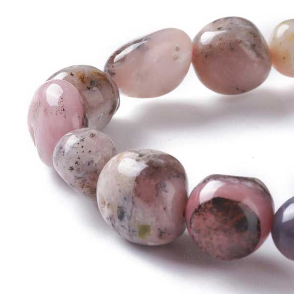 Pink Opal Pebble stretchy bracelets