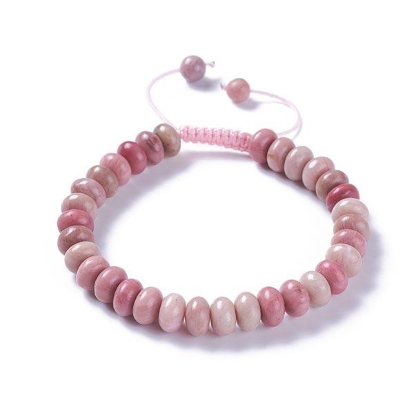 Rhodonite rondel shaped beaded