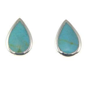Turquoise Tear Drop Stud Earrings