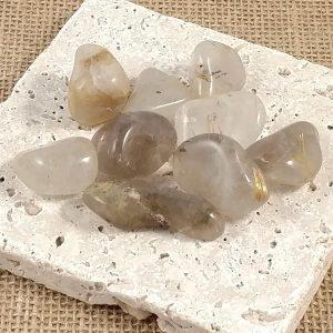 Quartz - Rutilated tumbled stones