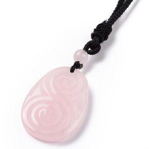 Rose Quartz Spiral Labyrinth Necklace