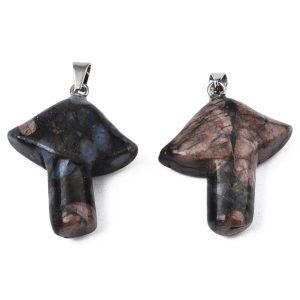 Glaucophane Mushroom Pendants