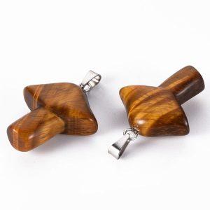 Tigers Eye Mushroom Pendants