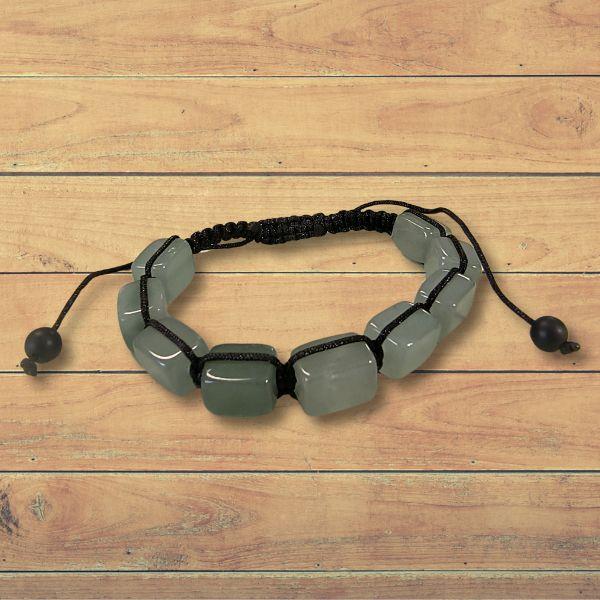 Green Aventurine Adjustable Macrame Bracelet