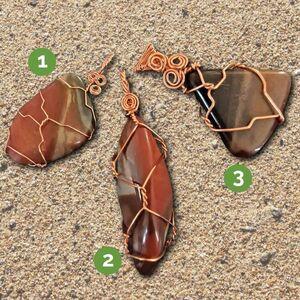 Desert Jasper Copper Wrapped Pendants