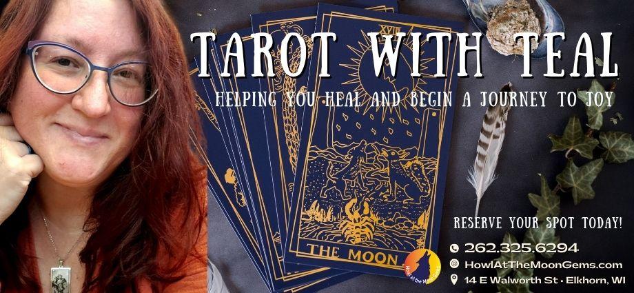 Tarot Readings with teal on 2nd Saturdays